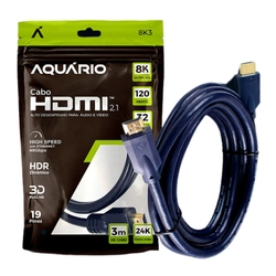 Cabo Hdmi Aquario 8k3 2.1 8k 3d 3 Metros 19 Pinos