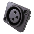 Plug Cannon Plastico Para Painel Preto Femea