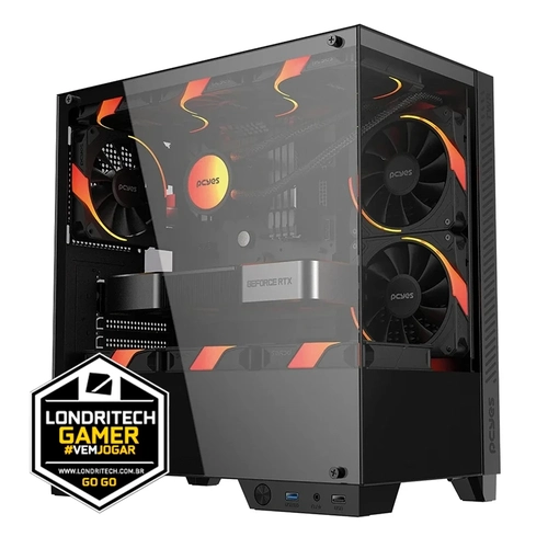 Computador Londritech Amd Ryzen 5 5600, B450M, Memória 16GB, SSD 480GB, Vídeo RTX 5050, Fonte 600W 80 Plus