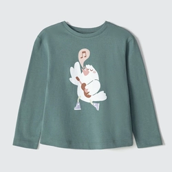 Blusinha Manga Longa Passarinho Verde Hering - Feminina