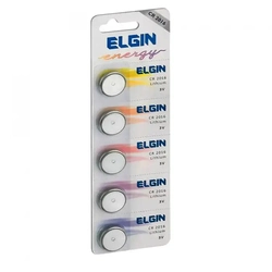 BATERIA BOTAO DE LITIO CR2016 ELGIN CARTELA C/ 5UN