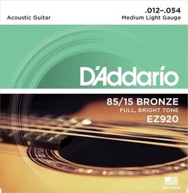 Encordoamento de Aço para Violão Ez920 6 Cordas Medium Light .012-.054