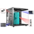Gabinete gamer K-MEX Aquário Micro CG-02SB, RGB,  Lateral de Vidro Temperado, s/fan, Preto - CG-02SB