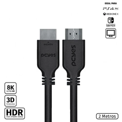 Cabo Pcyes Hdmi Ultra 2.1 28AWG Puro Cobre 8K 2 Metros - PHM21-2