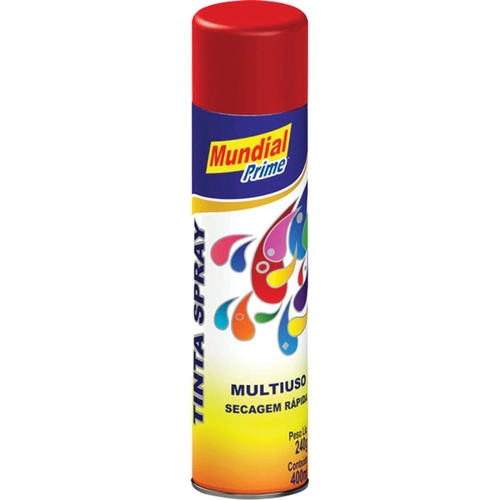 Tinta Spray Uso Geral Vermelho 400ml Mundial Prime