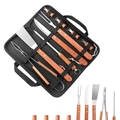 Kit Churrasco 10 Completo Peças Aço e cabo de madeira Inox Grillrelax