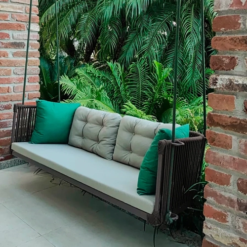 Balanço  120cm 2 lugares em Corda náutica Alumínio e Pintura Epóxi Berlim