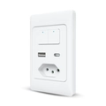 INTERRUPTOR INTELIGENTE WIFI COM TOMADA + USB + USB TIPO C KS824 AGL