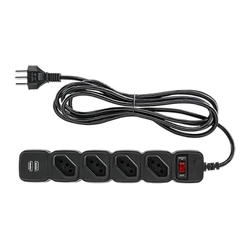 Protetor Eletronico Intelbras Epe204 Usb+ 4 Tomadas 2 Usb Preto