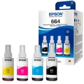 Kit Refil Epson T664 Preto/ciano/margenta/amarelo - T664520-4p