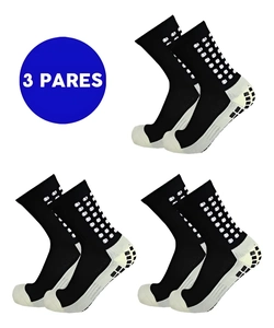 Kit 3 Pares Meia Antiderrapante Futebol Esportiva Meião Pro