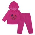 Conjunto Moletom Flanelado com Capuz Flores Rosa Romitex - Feminino
