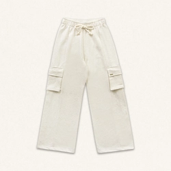 Calça Wide Leg Malha Cargo Fakini - Feminina