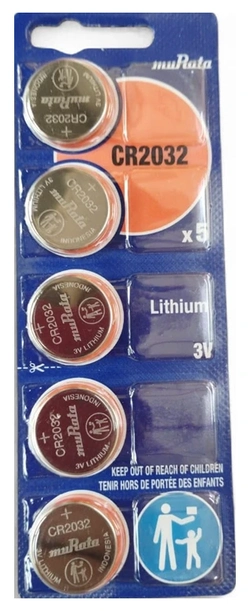 CR2032 Murata - 3V Lithium cartela c/5un.