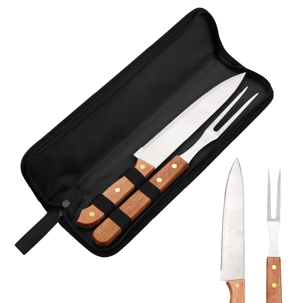 Kit Churrasco 3 Peças Aço Inox e Estojo Resistente Grillrelax