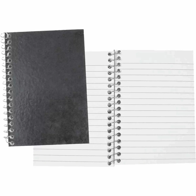 Caderneta Espiral Capa Dura Preta 64 Folhas (Tamoio)