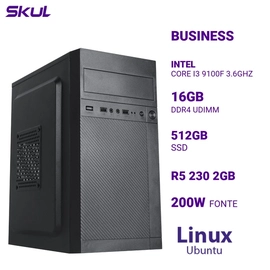 Computador B300 Core I3 9100f 3.6ghz Memória 16gb Ddr4 Ssd 512gb R5 230 2gb Fonte 200w Linux Ubuntu