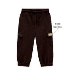 Calça Jogger Moletom Felpado Bolsos Laterais Onda Marinha - Masculina