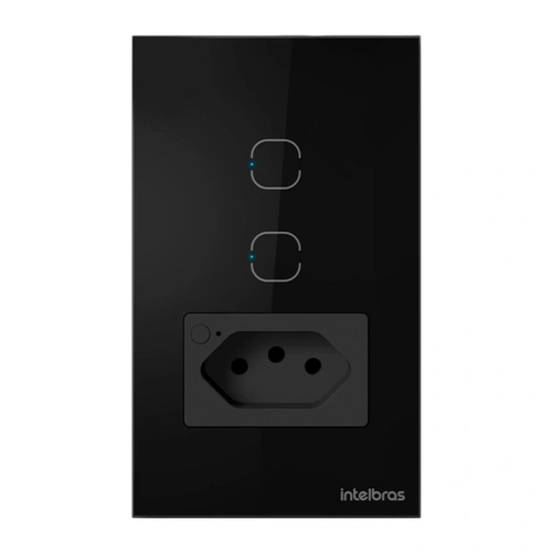 Tomada Com Interruptor Inteligente Intelbras Ets 2002 Smart Wi-fi Preto