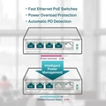 Switch Poe Tp-link 5 Portas Fast 10/100 - Tl-sf1005lp