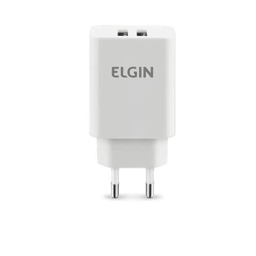 CARREGADOR TOMADA 2 SAIDAS USB 10W BRANCO ELGIN