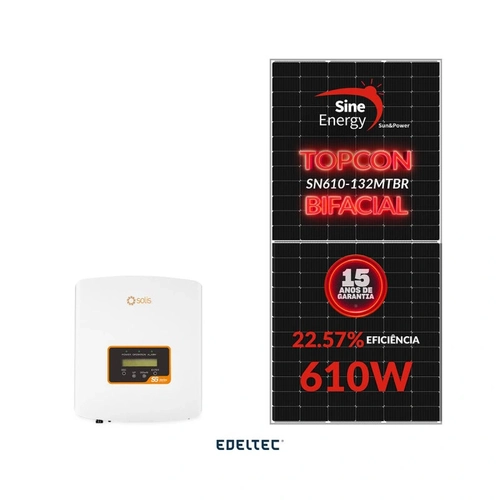 Gerador Edeltec Solar Solis 3,05 Kwp Mon. 220v Solo (3k/610w Bifacial)