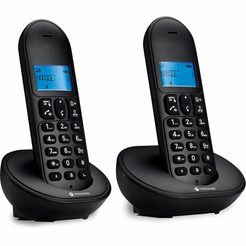 Telefone Sem Fio Motorola  Dect Com 2 Preto - Mt150-2