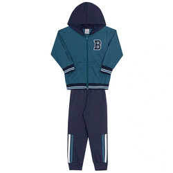 Conjunto Moletom Jaqueta com Capuz Petroleo Randa Mundu - Masculino