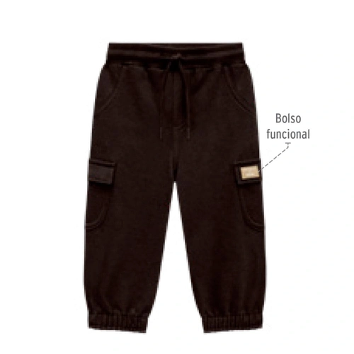 Calça Jogger Moletom Felpado Bolsos Laterais Onda Marinha - Masculina
