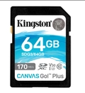 Cartão Memória Canvas Go Plus 170mb/ Kingston - SDG3/64GB - Leitura 170mb/s e Gravação 70mb/s