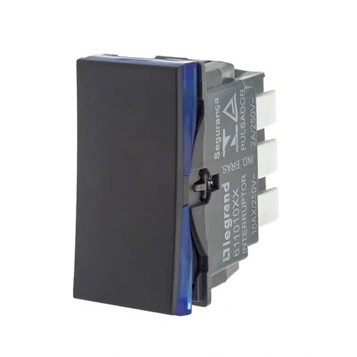 Modulo Interruptor Legrand Pial Plus+ Paralelo 10a 250v B.automatico Preto  611011pt