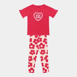 Conjunto Blusa Manga Curta e legging Estampada Nice Day Fakini Feminino