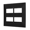 Placa Espelho Tomada Legrand Pial Plus+  2+2 Postos Separados 4x4  Preto  618514pt