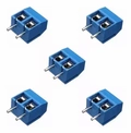 5 Peças Conector Azul Borne Kre Kf301 2 Vias C/ Parafuso