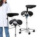 Cadeira Mocho Ergonômico Exclusiva 360° Graus Com Apoio e Suporte Preta