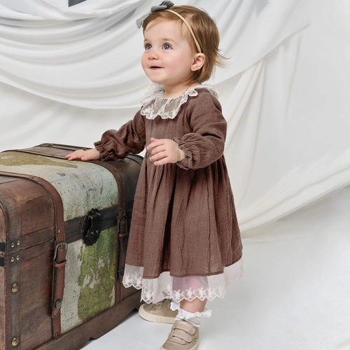 Vestido Manga Longa Tecido Gaze Pokotinha - Feminino