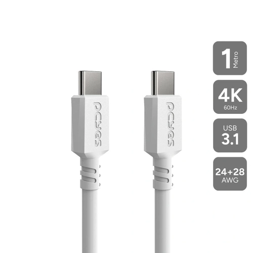 Cabo Usb Tipo-c 3.1 P/ Usb Tipo-c 3.1 - Branco - 1 Metro - Pucp1b