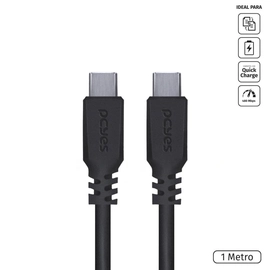 Cabo para Celular Smartphone Usb Tipo c 2.0 para Usb Tipo c / Type c 2.0 1 Metro Preto - Pucp-01