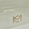 Caixa Luvas/Papel/máscara Cristal - Logo alto relevo inicial ou desenho