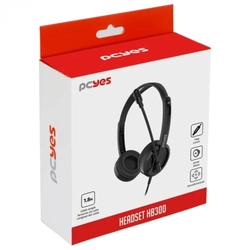 Fone de ouvido Headset Office Hb300 Driver 30mm C/ Cabo P2/P3 3.5mm Phb300 - Pcyes
