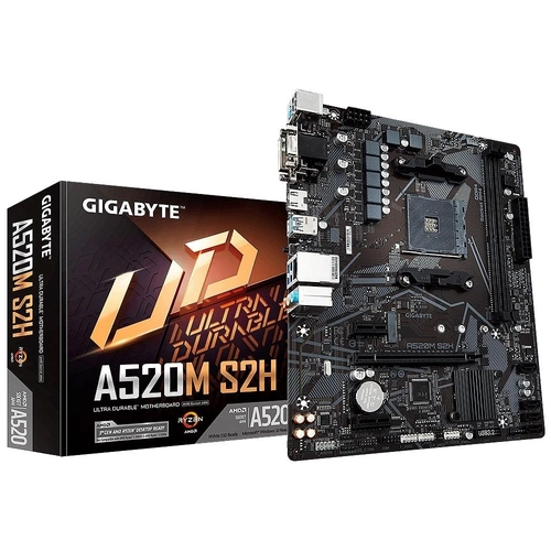 Placa Mãe Gigabyte A520M S2H, Chipset A520, AMD, Socket AM4, mATX, DDR4 (Rev.12A)