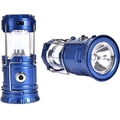 Lampião Solar c/Lanterna USB Recarregável Portátil Azul (SH-5800T)