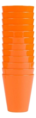Conjunto De Copo Fresc Vemplast 350ml 12 Peças Laranja