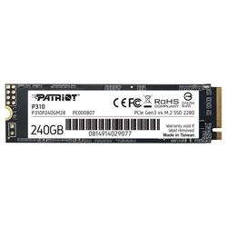 HD SSD Patriot P310 240gb Nvme Pcie GEN 3 X4 - P310p240gm28