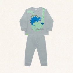 Conjunto Moletom Estampado Dinossauro Fakini - Masculino