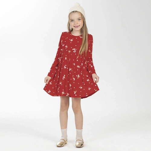 Vestido Manga Longa Flores Cativa - Feminino