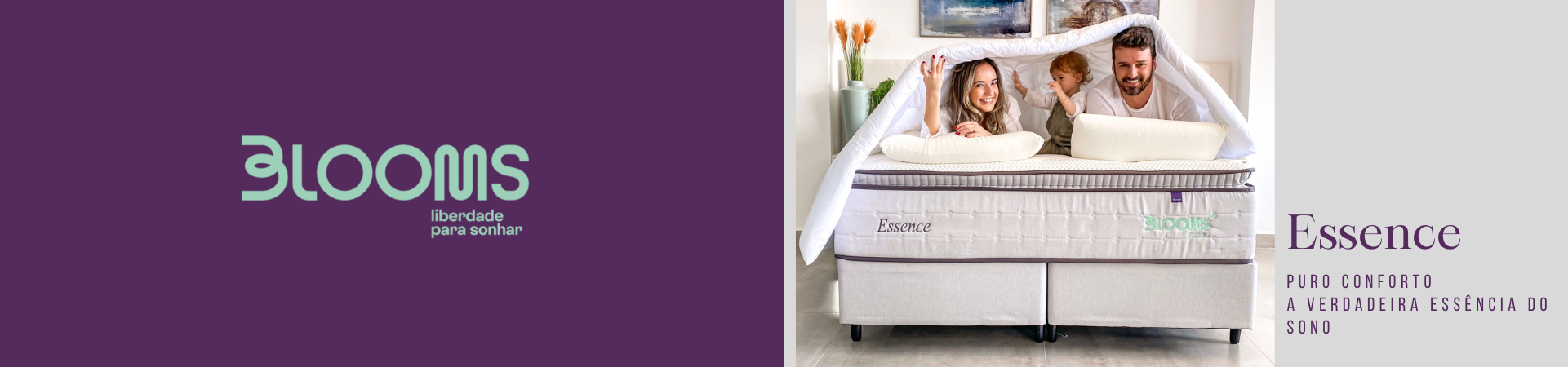 Blooms liberdade para sonhar. Essence puro conforto a verdadeira essência do sono.