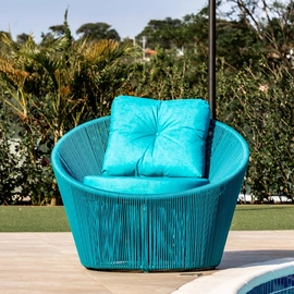 Chaise Redonda em Corda Sintética e Alumínio de 110 cm (1 Almofada) Rio de Janeiro