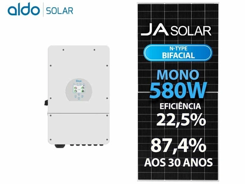 Gerador De Energia Solar Deye Hibrido Sem Estrutura Deye Gfh 9,86kwp Ja 580w Bif N-t Sun 8kw 2mppt 127/220v
