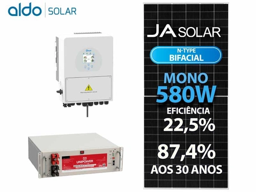 Gerador De Energia Solar Deye Hibrido Solo Romagnole Deye Gfh 2,32kwp Ja 580w Bif N-t Sun 3kw 220v Ucb Litio 4,32kwh